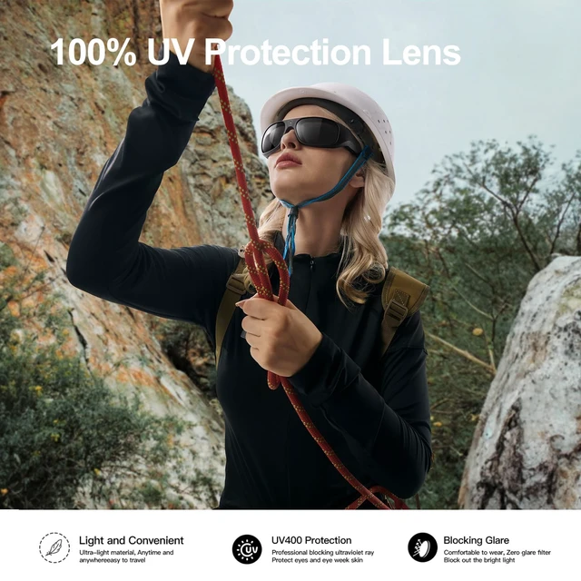 Alt view image 2 of 7 - 4K Sports Smart Glasses with Camera, Polarized UV400 Z87.1 Sunglasses 4K Ultra HD Camera Glasses, RecordWhileCharging, Water Resistant, HandsFree for Cycling Hiking Running, Unisex Daily Use