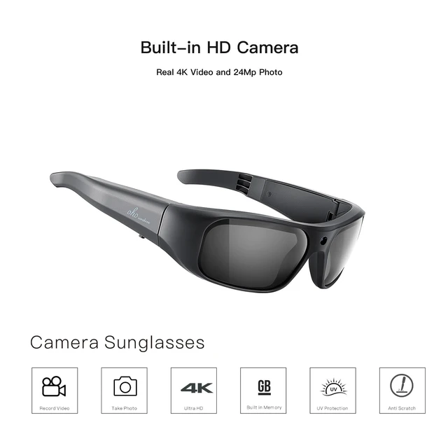 Alt view image 4 of 7 - 4K Sports Smart Glasses with Camera, Polarized UV400 Z87.1 Sunglasses 4K Ultra HD Camera Glasses, RecordWhileCharging, Water Resistant, HandsFree for Cycling Hiking Running, Unisex Daily Use