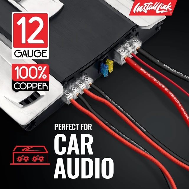Alt view image 4 of 7 - 12 AWG Gauge Speaker Wire (100 Feet) Car or Home Theater (OFC) Pure OFC Copper, 12/2 Speaker Cable, 2-Conductor, Frosted Red/Black, Easy Strip, Polarity ID, for Car Audio & Home Stereo