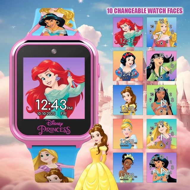 Alt view image 2 of 7 - Disney's Princess Kids' Touchscreen Interactive Smartwatch, Built in Selfie-Camera, Easy-to-Buckle Strap, Model: PN4258AZ