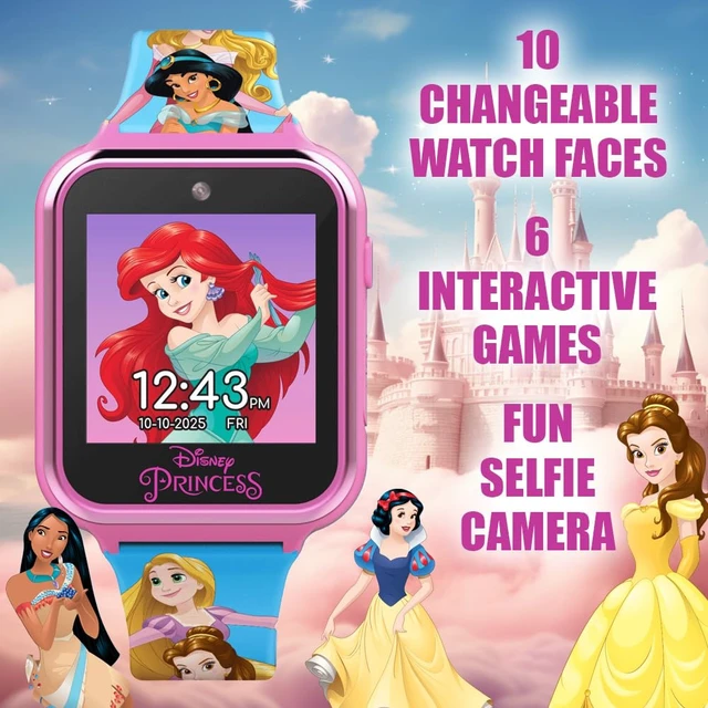 Alt view image 5 of 7 - Disney's Princess Kids' Touchscreen Interactive Smartwatch, Built in Selfie-Camera, Easy-to-Buckle Strap, Model: PN4258AZ