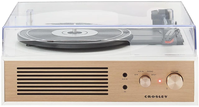 Alt view image 6 of 7 - CR6045A-CR Miles Record Player, Crème 3-Speed Turntable, Bluetooth In / Out, Built-in Full-Range Stereo Speakers, Aux Input