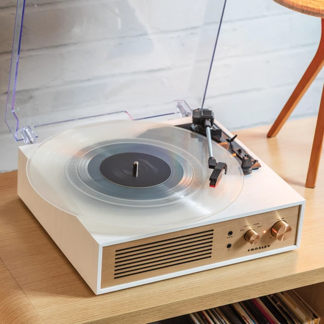 Alt view image 4 of 7 - CR6045A-CR Miles Record Player, Crème 3-Speed Turntable, Bluetooth In / Out, Built-in Full-Range Stereo Speakers, Aux Input