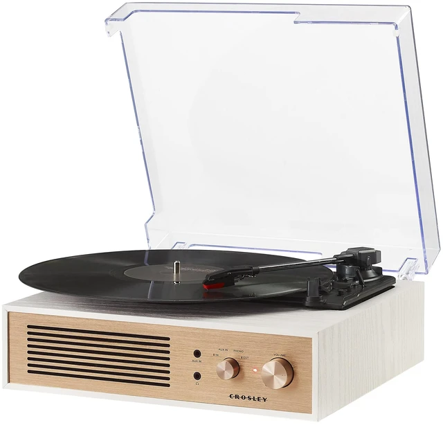 Alt view image 5 of 7 - CR6045A-CR Miles Record Player, Crème 3-Speed Turntable, Bluetooth In / Out, Built-in Full-Range Stereo Speakers, Aux Input