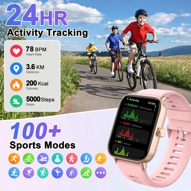 Alt view image 3 of 7 - Kids Smart Watch, No APP No Phone Needed, 1.8" Fitness Tracker Step Counter, Health Monitor, Puzzle Games, Alarm Clock, Stress Monitor, IP68 Waterproof Swimming Watch for Boys Girls Teens Aged 5+