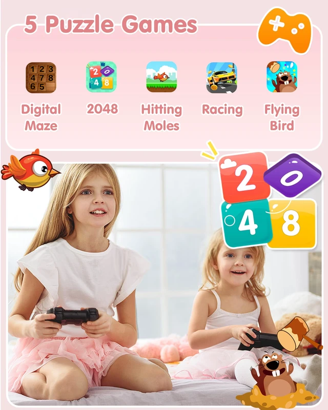 Alt view image 7 of 7 - Kids Smart Watch, No APP No Phone Needed, 1.8" Fitness Tracker Step Counter, Health Monitor, Puzzle Games, Alarm Clock, Stress Monitor, IP68 Waterproof Swimming Watch for Boys Girls Teens Aged 5+