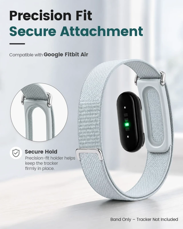 Alt view image 2 of 7 - 4 Pack Performance Loop Compatible with Google Fitbit Air Band Breathable Nylon Sport Strap for Fitbit Air, Adjustable Replacement Wristband for Men Women