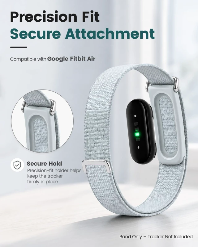 Alt view image 2 of 7 - 4 Pack Performance Loop Compatible with Google Fitbit Air Band Breathable Nylon Sport Strap for Fitbit Air, Adjustable Replacement Wristband for Men Women
