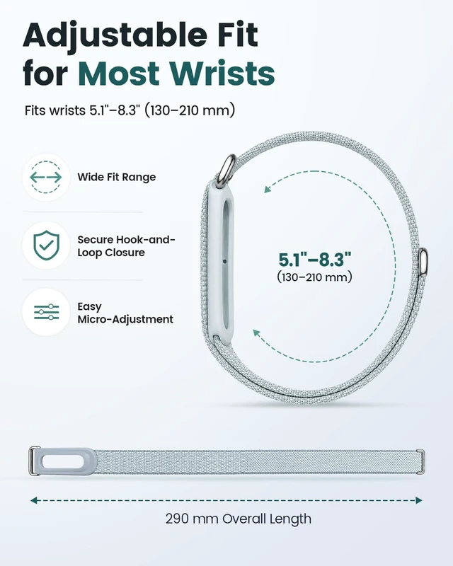 Alt view image 4 of 7 - 4 Pack Performance Loop Compatible with Google Fitbit Air Band Breathable Nylon Sport Strap for Fitbit Air, Adjustable Replacement Wristband for Men Women
