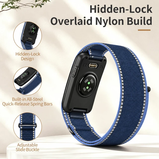 Alt view image 5 of 7 - Arm Band Compatible with Garmin CIRQA Smart Band, Adjustable Bicep Band 917in, Stretch Breathable Nylon with 5 Wide Hook-and-loop Straps, Dual-use As Bicep/Wrist Band for Workout Cycling Walking