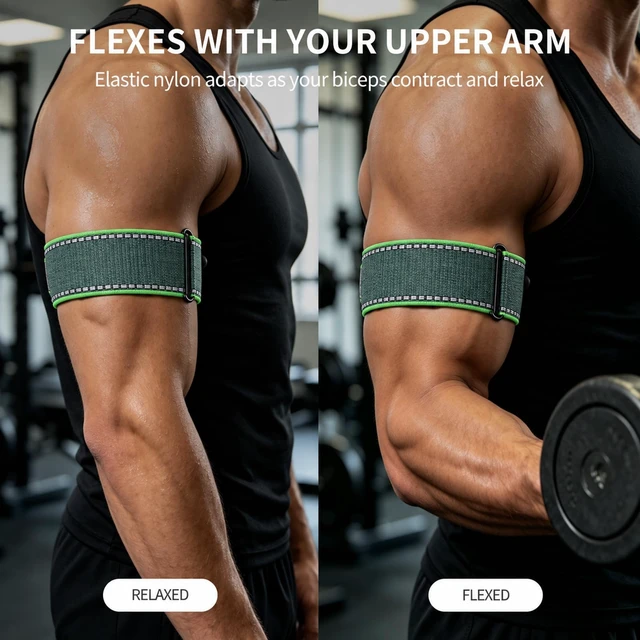 Alt view image 4 of 7 - Arm Band Compatible with Garmin CIRQA Smart Band, Adjustable Bicep Band 917in, Stretch Breathable Nylon with 5 Wide Hook-and-loop Straps, Dual-use As Bicep/Wrist Band for Workout Cycling Walking