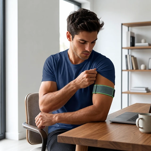 Alt view image 6 of 7 - Arm Band Compatible with Garmin CIRQA Smart Band, Adjustable Bicep Band 917in, Stretch Breathable Nylon with 5 Wide Hook-and-loop Straps, Dual-use As Bicep/Wrist Band for Workout Cycling Walking