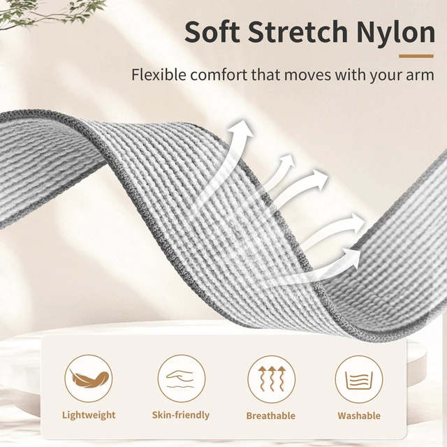 Alt view image 2 of 7 - Arm Band Compatible with Garmin CIRQA Smart Band, Adjustable Bicep Band 917in, Stretch Breathable Nylon with 5 Wide Hook-and-loop Straps, Dual-use As Bicep/Wrist Band for Workout Cycling Walking