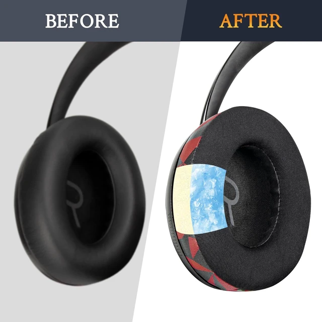 Alt view image 4 of 7 - Cooling Gel Replacement Earpads for Bose 700 (NC700) Wireless Headphones, Ear Pads Cushions with Ice Silk Fabric, High-Density Noise Cancelling Foam, Added Thickness - Red Storm