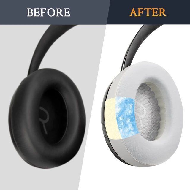 Alt view image 4 of 7 - Cooling Gel Replacement Earpads for Bose 700 (NC700) Wireless Headphones, Ear Pads Cushions with Ice Silk Fabric, High-Density Noise Cancelling Foam, Added Thickness - White