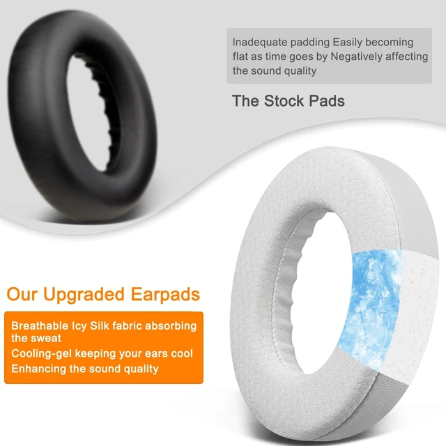 Alt view image 6 of 7 - Cooling Gel Replacement Earpads for Bose 700 (NC700) Wireless Headphones, Ear Pads Cushions with Ice Silk Fabric, High-Density Noise Cancelling Foam, Added Thickness - White