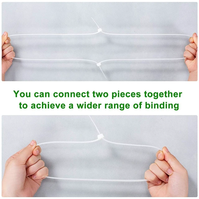Alt view image 4 of 6 - 200PCS Zip Ties 18 Inch, Industrial Cable Ties 99Lb Strength Heavy Duty Tie Wraps, Self-Locking for Outdoor Fencing, Garden Tying, Pipe Securing, Cable Management