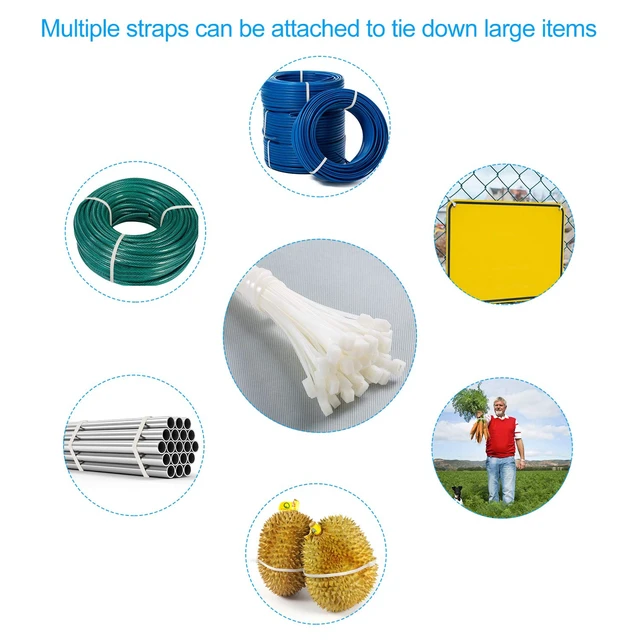 Alt view image 2 of 6 - 200PCS Zip Ties 18 Inch, Industrial Cable Ties 99Lb Strength Heavy Duty Tie Wraps, Self-Locking for Outdoor Fencing, Garden Tying, Pipe Securing, Cable Management