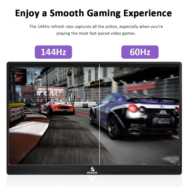 Alt view image 2 of 7 - 144Hz 17.3 Inch Portable Gaming Monitor, FreeSync, G-SYNC Compatible, FHD IPS Computer Display, Eye Care Screen with HDMI/Type C for Laptop PC/MAC/Surface/PS4/PS5/Xbox/Switch, with Smart Cover