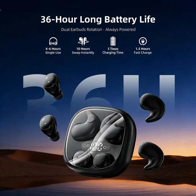 Alt view image 6 of 6 - Flat Sleep Earbuds Mini Invisible Tiny Wireless Ear Buds, Wireless Hidden Small Sleeping Headphones for Side Sleepers, Discreet in-Ear Earphones for Small Ear Canals, Women & Work (Skin)
