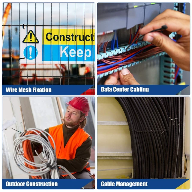 Alt view image 6 of 7 - UL Listed Heavy Duty Cable Zip Ties 10 Inch, 200Pcs Industrial Nylon Self Locking Wire Tie Wraps with 50 lbs Tensile Strength, UV & Heat Resistant for Home Office Garage Multiple Use - Black