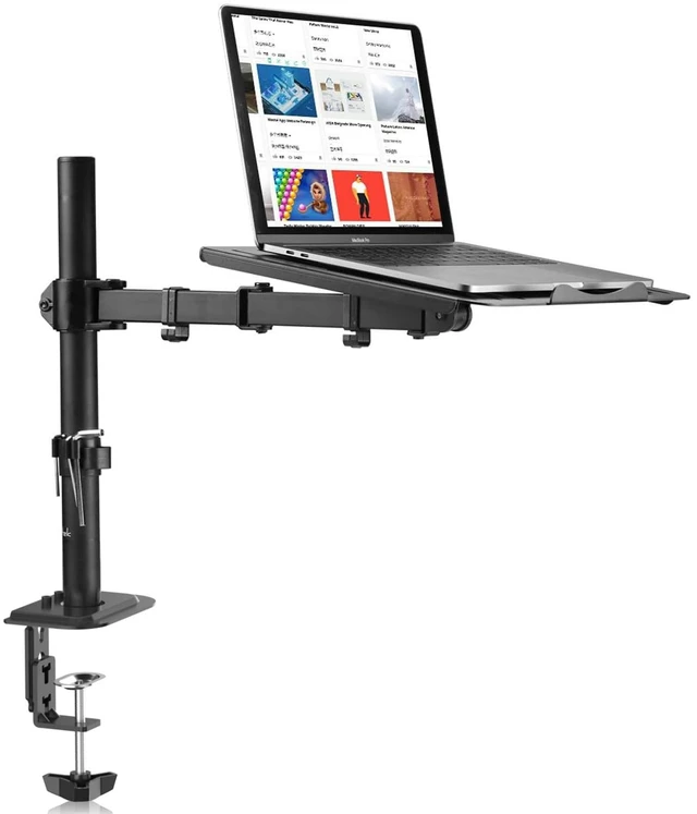 Main image of Laptop Notebook Desk Mount Stand, Adjustable Single Monitor Laptop Arm Mount with Ventilated Tray,up to 17 inch,Holds up to 22 lbs
