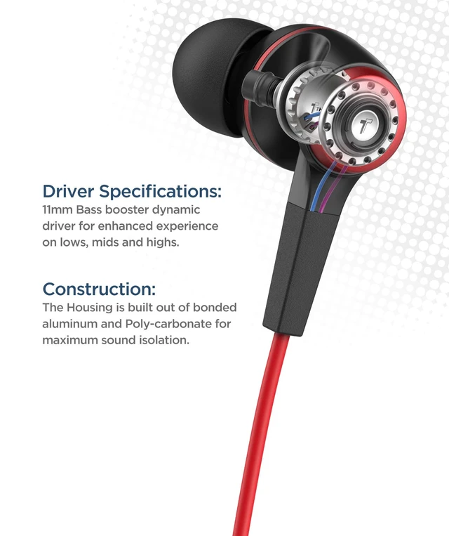 Alt view image 2 of 6 - iPhone Earphones (Apple MFi Certified) V120 in Ear Wired Lightning Earbuds (Sweat/Water Resistant) Headphones with Mic/Volume Remote for iPhone 12/13/14 Pro Max - Red