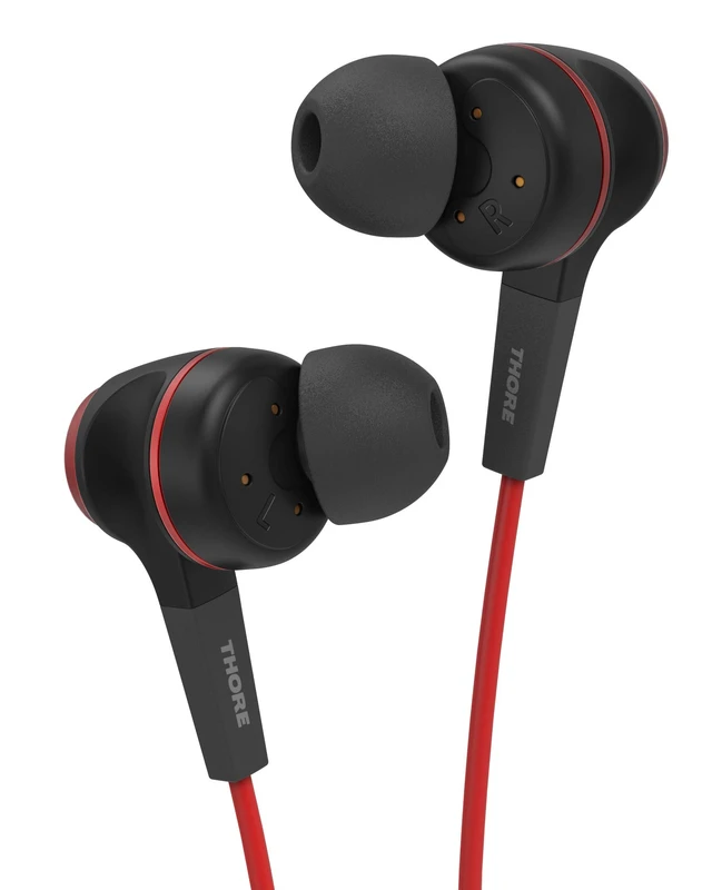 Alt view image 6 of 6 - iPhone Earphones (Apple MFi Certified) V120 in Ear Wired Lightning Earbuds (Sweat/Water Resistant) Headphones with Mic/Volume Remote for iPhone 12/13/14 Pro Max - Red