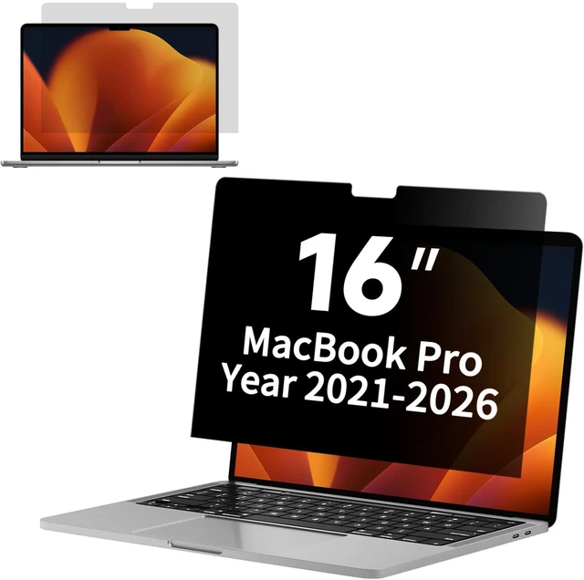 Main image of Privacy Screen for 16 Inch MacBook Pro (2021-2026, M1,M2,M3,M4,M5, Pro/Max), Matte Anti Glare Film Blue Light Filter Laptop Privacy Screen Shield