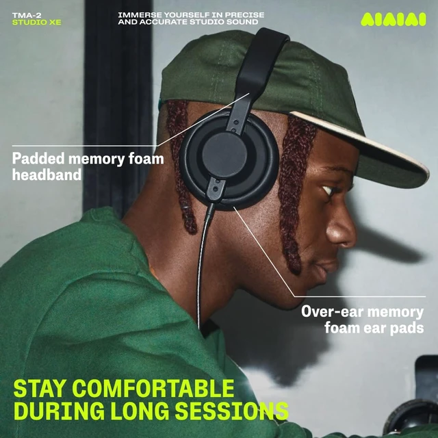 Alt view image 6 of 7 - TMA-2 Studio XE Closed-Back Wired Over-Ear Modular Headphones, Black Studio headphones for mixing and producing, PU leather earpads, memory foam, bio-diaphragm drivers, replaceable parts