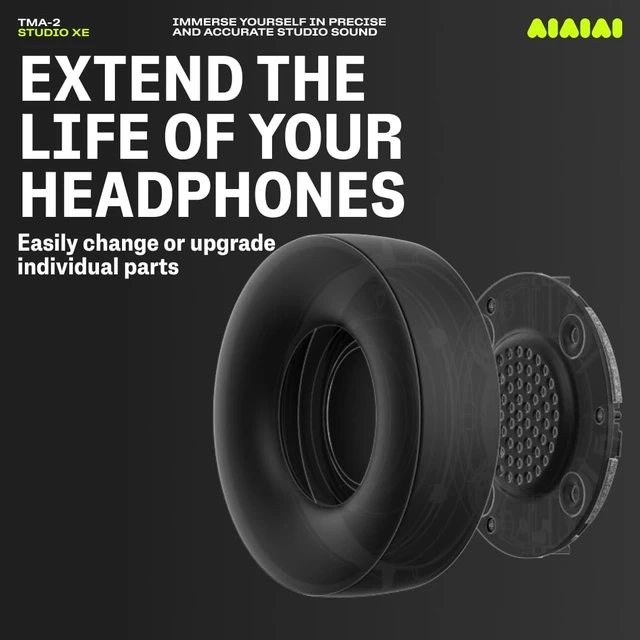 Alt view image 7 of 7 - TMA-2 Studio XE Closed-Back Wired Over-Ear Modular Headphones, Black Studio headphones for mixing and producing, PU leather earpads, memory foam, bio-diaphragm drivers, replaceable parts