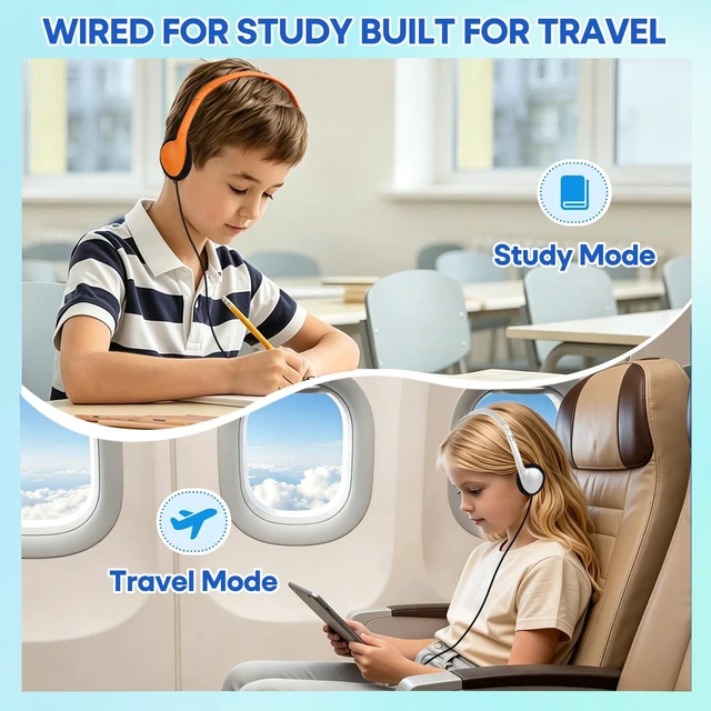 Alt view image 7 of 7 - Classroom USB C Headphones 30 Pack Bulk for School Kids, Wholesale Durable Wired On-Ear Type C Headset for K-12 Students, Compatible with Chromebook Laptop Tablet PC Smartphones (HY857C, 30 Mixed)