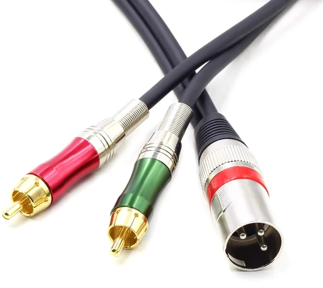 Alt view image 2 of 7 - 10FT XLR Male to 2 x Phono RCA Plug Adapter Y Splitter Patch Cable, 1 XLR Male 3 Pin to Dual RCA Plug Stereo Audio Cable Connector(3 M)