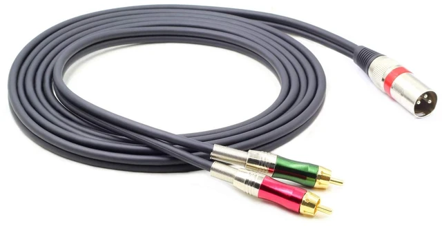Alt view image 6 of 7 - 10FT XLR Male to 2 x Phono RCA Plug Adapter Y Splitter Patch Cable, 1 XLR Male 3 Pin to Dual RCA Plug Stereo Audio Cable Connector(3 M)