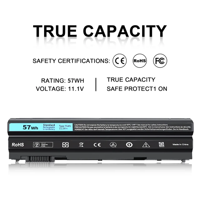 Alt view image 5 of 7 - Replacement T54FJ Laptop Battery for Dell Latitude E6420 E6430 E6440 E6540 E5420 E5430 E5520 E5530 E6530; Inspiron 14R 5420 15R 5520 7520 17R 5720 7720 P/N: 8858X 1 M5Y0X T54F3 X57F1 1