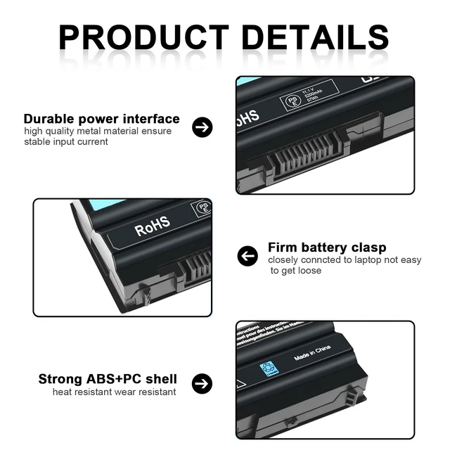 Alt view image 3 of 7 - Replacement T54FJ Laptop Battery for Dell Latitude E6420 E6430 E6440 E6540 E5420 E5430 E5520 E5530 E6530; Inspiron 14R 5420 15R 5520 7520 17R 5720 7720 P/N: 8858X 1 M5Y0X T54F3 X57F1 1