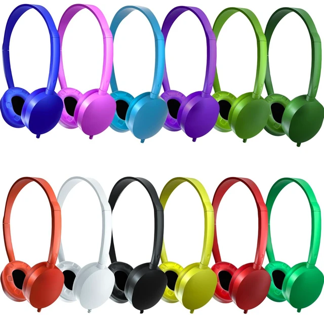 Main image of Kids Headphones Bulk 25 Pack for School Students Teens Children Gift and Adults, Wholesale Wired Adjustable On Ear Headphones for Classroom(10 Colors)