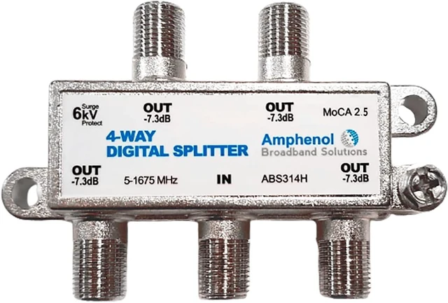 Main image of Amphenol Digital Coaxial Splitter MoCA 2.5 (4 Way) ABS314H