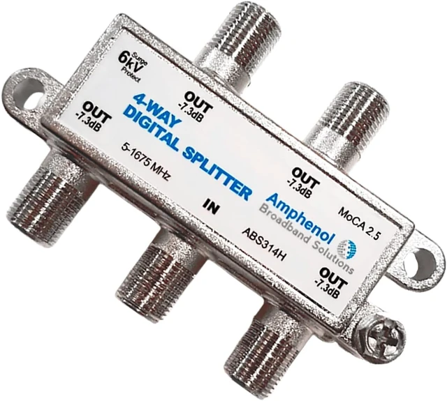 Alt view image 2 of 4 - Amphenol Digital Coaxial Splitter MoCA 2.5 (4 Way) ABS314H