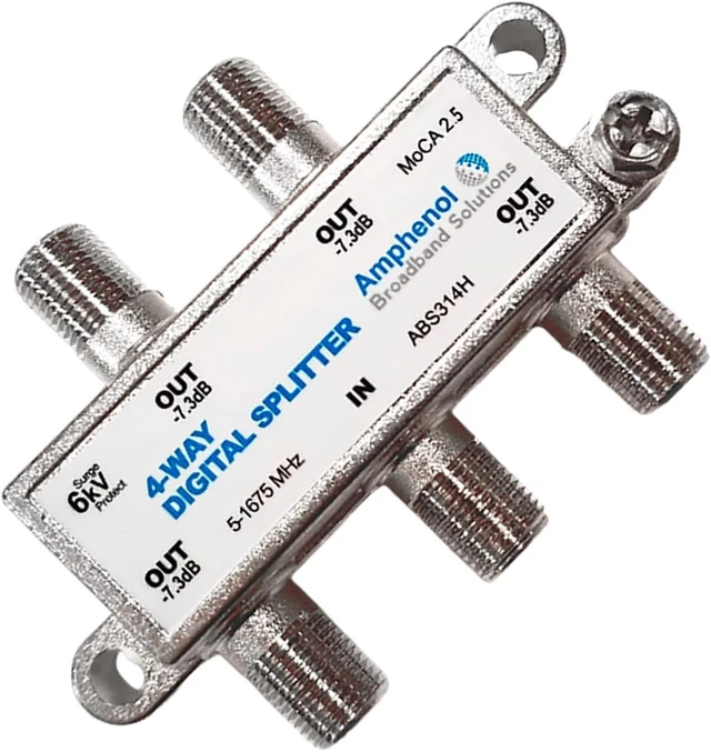 Alt view image 3 of 4 - Amphenol Digital Coaxial Splitter MoCA 2.5 (4 Way) ABS314H