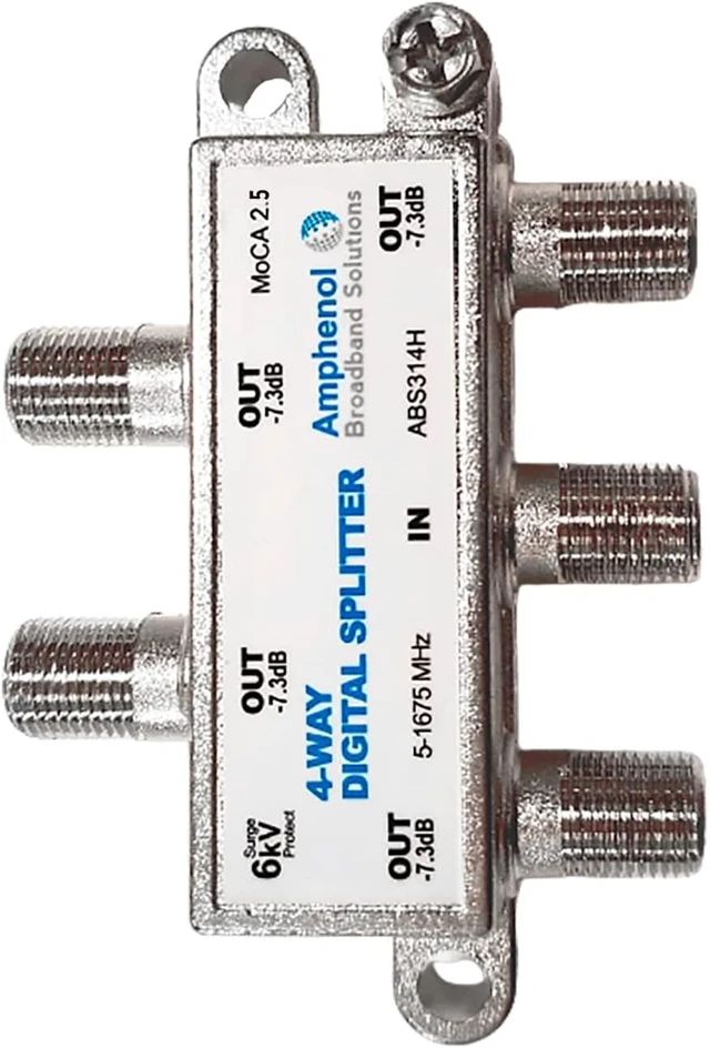 Alt view image 4 of 4 - Amphenol Digital Coaxial Splitter MoCA 2.5 (4 Way) ABS314H