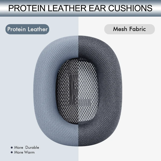 Alt view image 6 of 7 - Upgraded Ear Cushions Replacement Earpads for AirPods Max 1 & 2 Headphones, Protein Leather Ear Pads Cover with Memory Foam and Magnet for AirPods Max 1 & 2 (Blue)