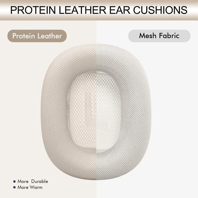 Alt view image 6 of 7 - Upgraded Ear Cushions Replacement Earpads for AirPods Max 1 & 2 Headphones, Protein Leather Ear Pads Cover with Memory Foam and Magnet for AirPods Max 1 & 2 (Starlight)