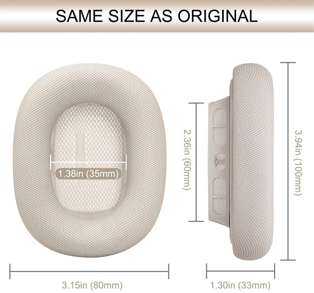 Alt view image 7 of 7 - Upgraded Ear Cushions Replacement Earpads for AirPods Max 1 & 2 Headphones, Protein Leather Ear Pads Cover with Memory Foam and Magnet for AirPods Max 1 & 2 (Starlight)