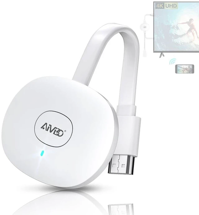 Main image of 4K Wireless HDMI Display Dongle Adapter 1080P, WiFi Casting Movies, Shows Receiver for i-Phone, i-Pad, iOS, Android, Tablet, Laptop, Windows to HDTV/Monitor/Projector, Support Miracast Air Play, White