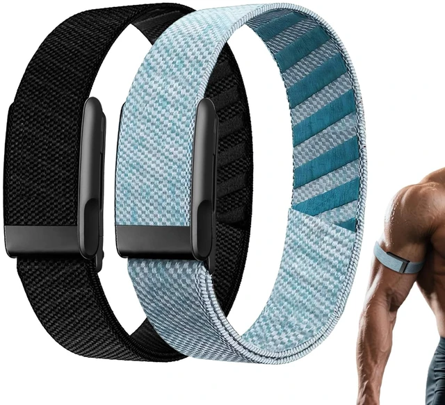 Main image of 2Packs Nylon Bicep Band Compatible with Whoop 5.0 Arm/Ankle Bands,Adjustable Elastic Replacement Sport Strap for Whoop 5.0 One/Peak/MG/Life for Men Women,Breathable,Washable,Durable