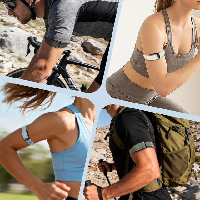 Alt view image 6 of 7 - 2Packs Nylon Bicep Band Compatible with Whoop 5.0 Arm/Ankle Bands,Adjustable Elastic Replacement Sport Strap for Whoop 5.0 One/Peak/MG/Life for Men Women,Breathable,Washable,Durable