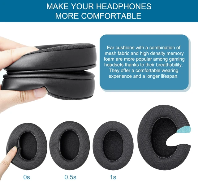 Alt view image 4 of 7 - Replacement Ear Pads for Sennheiser HD280/HD280-13/HD280-Pro/HD281 - Black Also for HMD280 / HMD280 Pro / HMD280-13 / HMD281 / HMD281 Pro Headphones, Earpads Cushions with Upgrade Memory Foam
