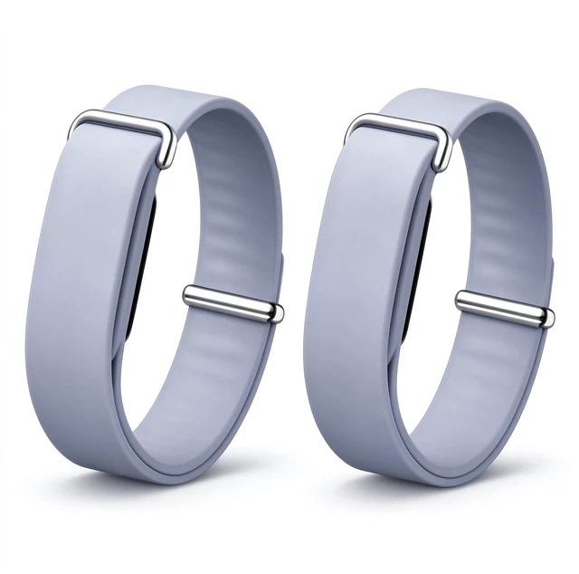 Main image of 2 Pack Band for Google Fitbit Air Silicone Adjustable Replacement Strap Metal Buckle,Stretchy Elastic Sport Strap, Wristband for Women and Men