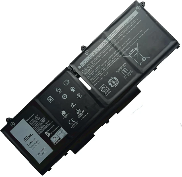 Main image of 58Wh 4-Cell Laptop Battery 07KRV 15.2V 3625mAh Replacement for Dell Latitude 5530 3570 5430 Precision P104F P137GCompatible with M69D0 H4PVC Y86WG 078FWY 4FVJG O7KRV